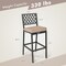 Costway Set of 2 Outdoor Bar Height Dining Chairs Patio Metal Bar Stools with Cushion